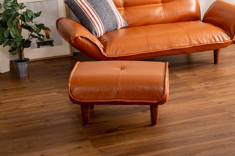 ヴィンテージオットマン オットマン 脚乗せ スツール 合成皮革 ブラウン色 ルーカス拍卖