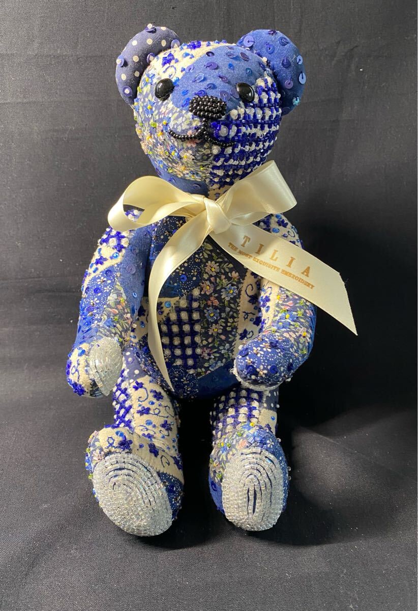 激レア品タグ付き完品☆TILIA 田川啓二氏作 パッチワーク・テディベア☆ チリア / オートクチュール ビーズ&スパンコール刺繍 / 1点物拍卖