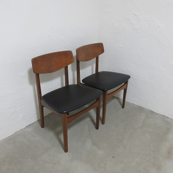 イギリス ビンテージ 家具 ダイニングチェア 2脚セット 椅子 イス 店舗什器 カフェ 木製 チーク 英国 VINTAGE mid 4641e拍卖