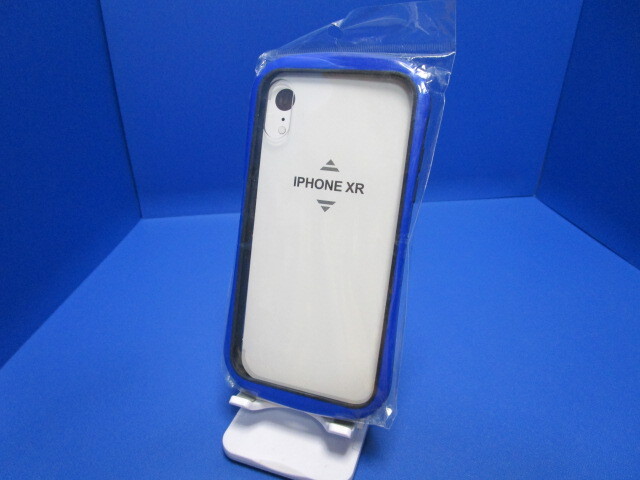 iPhoneXR ハイブリッド ケース PCポリカーボネート TPU クリアー ブルー ストラップホール付 ★q拍卖