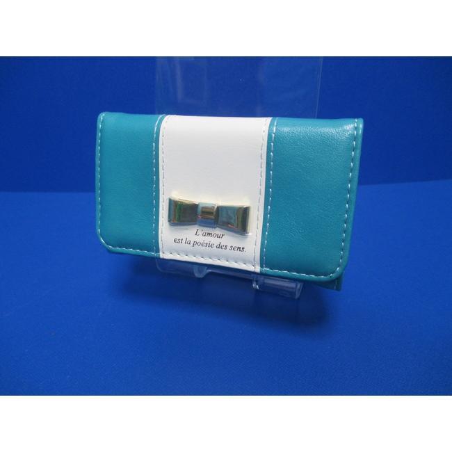 NATURALdesign キーケース Ruban Turquoise 手帳型 カードポケット付 PUレザー ナチュラルデザイ KC-RB04 リボン ターコイズ ★拍卖