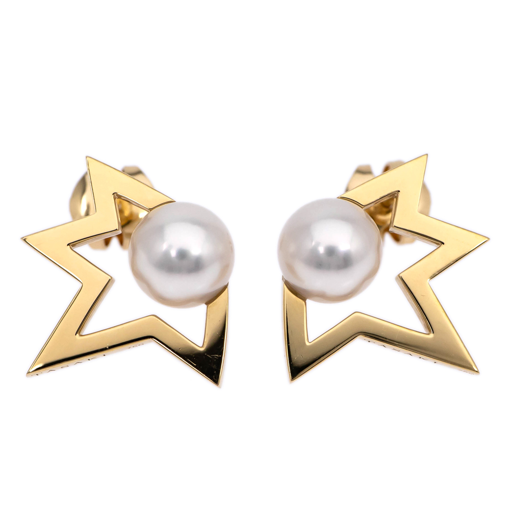 【名東】田崎真珠 タサキ コメットプラス イヤリング E-4338-18KYG ピアス K18YG あこや真珠 パール拍卖