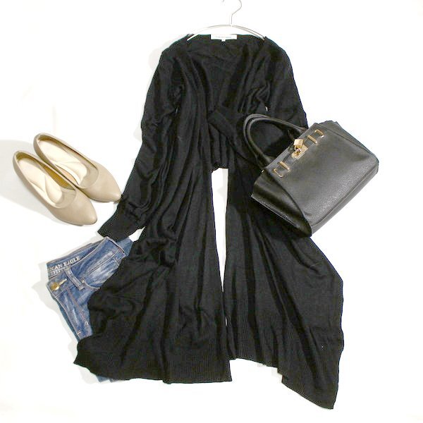 美品 Pinky&Dianne ピンキー&ダイアン 綺麗め シルクブレンド ノーボタン ニット カーディガン 38号 M 春 秋 25C05拍卖