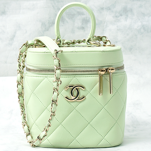 シャネル バッグ レディース マトラッセ バニティ チェーン ショルダー ランダム ラムスキン グリーン系 CHANEL 中古拍卖