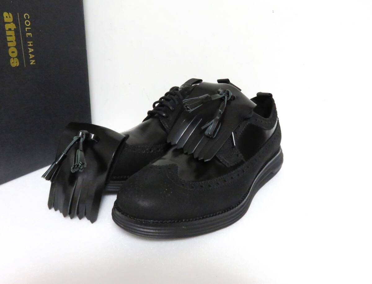 新品 COLE HAAN × atmos ORIGINALGRAND LONGWING OXFORD 8.5 ブラック タッセル キルト コールハーン アトモス オリジナルグランド 26拍卖