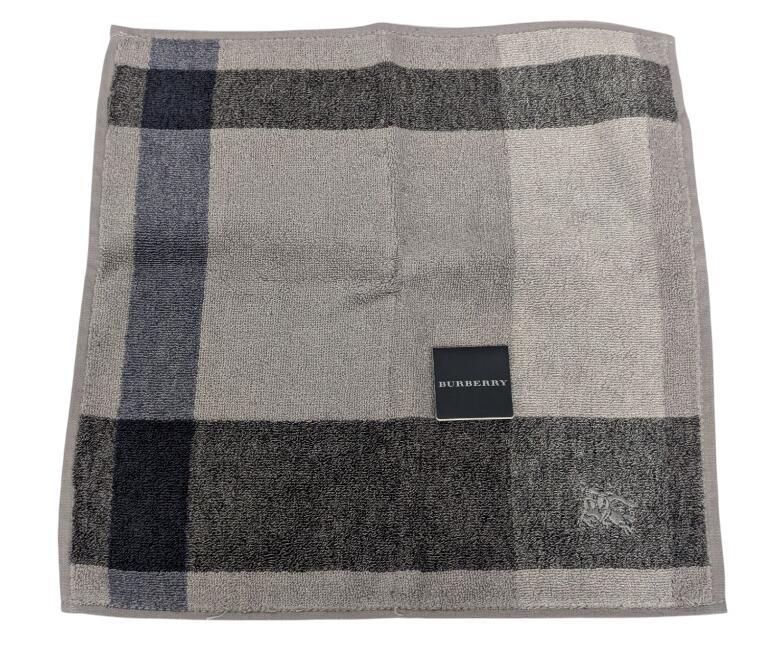未使用 バーバリー ハンドタオル ハンカチ ミニタオル グレー 綿 100% メンズ レディース BURBERRY 【中古】拍卖