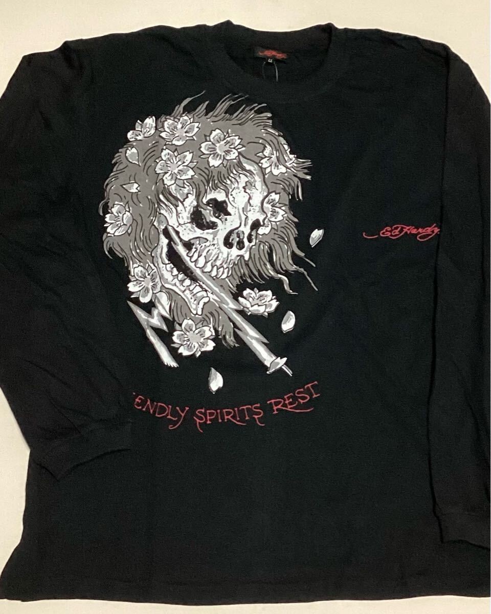 EdHardy エドハーディー ▼ ロンt ロングtシャツ 長袖Tシャツ▼LLサイズ△長期保管・デッドストック・未着用品△黒▽タグ付き拍卖