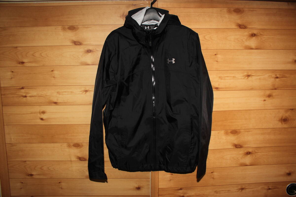 美品 MD 黒 アンダーアーマー ナイロンジップパーカージャケット 送料無料即決 1292015 レインジャケット 拍卖