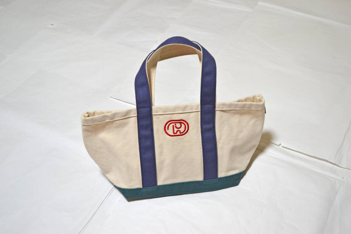 818 niko and ニコアンド Domdom ドムドム ミニトートバッグ ベージュ×ネイビー×グリーン拍卖