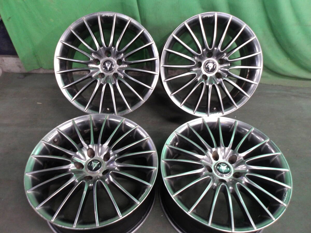 ☆ ホイール RYVER WORK 18×8JJ +35 PCD114.3 5H ガンメタ 4本 ☆拍卖