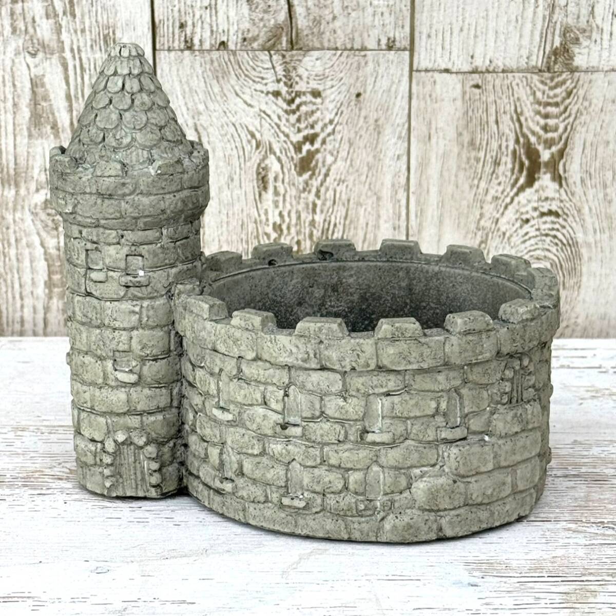 古城 城 ガーデニング 新作 鉢 植木鉢 プランター セメント 多肉植物 園芸 アイボリー 丸形拍卖