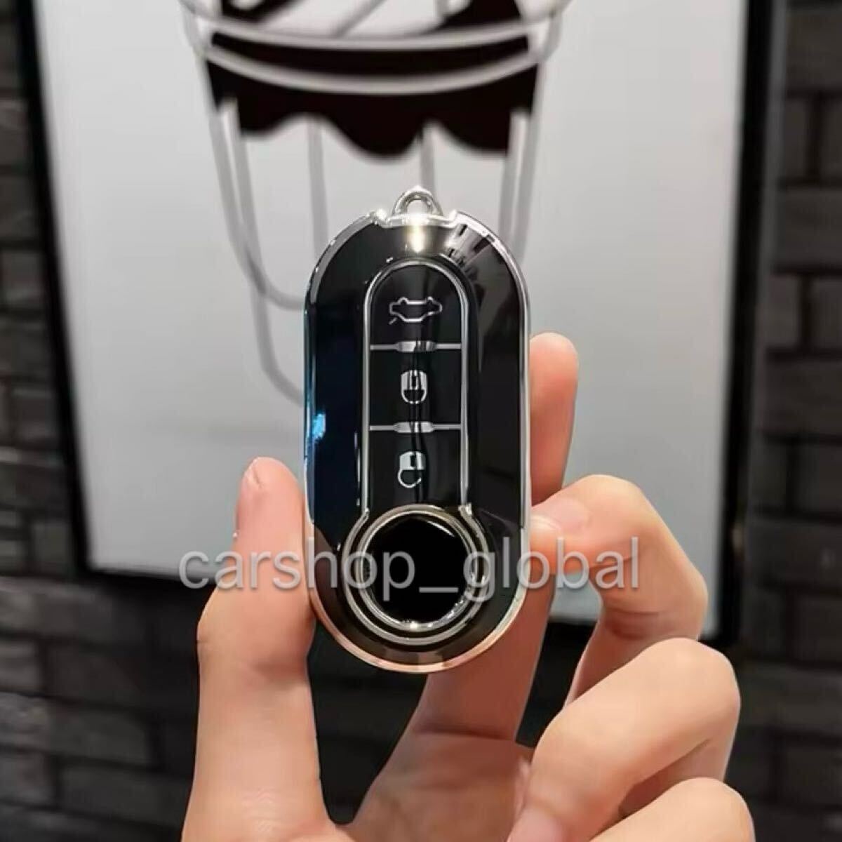 フィアット FIAT アバルト ABARTH 500/500C/500X/595/695/595C/695C tpu キーカバー キーケース ブラック プロテクター キーリング拍卖