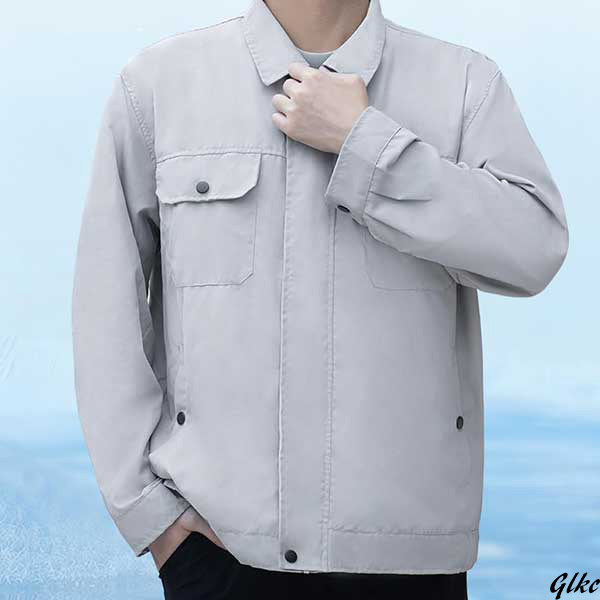 【4段階風量調節可能で、必要に応じた風量切替が可能。 空調作業服 長袖】 2XL ホワイト 空調作業服 涼しい作業着 バッテリー付き拍卖