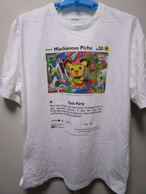 新品!グラニフxポケモンカードゲームxはじめしゃちょー コラボTシャツ・XL・白/ホワイト(graniphポケットモンスターピカチュウ)拍卖
