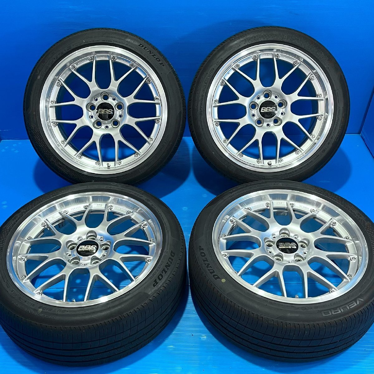 希少 良品 BBS RS-GT RS900 RS901 18インチ 8J+40 9J+45 5H114.3 ダンロップ VEURO 225/45R18 245/40R18 クラウン マークX 鍛造 2ピース拍卖