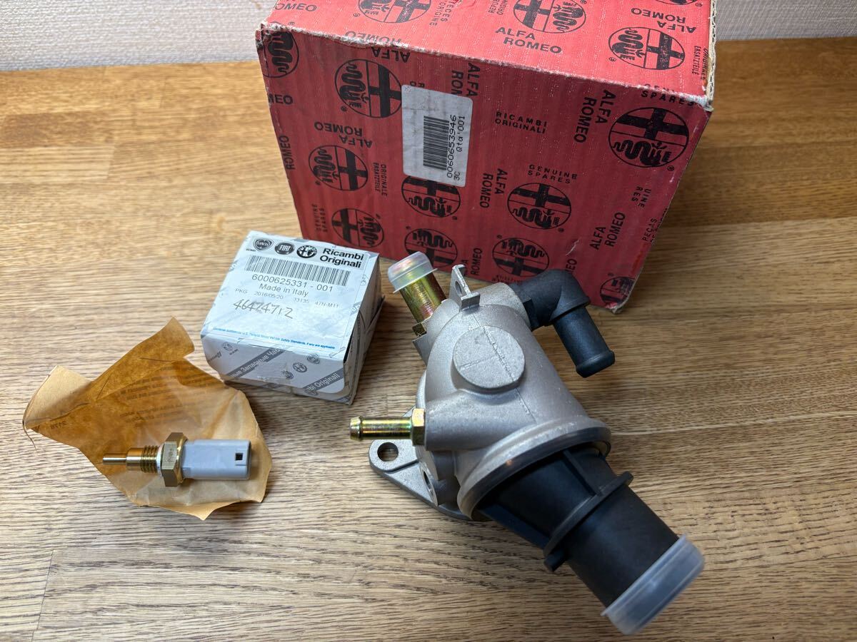 ● 60653946 純正サーモスタット 6000625331 純正水温センサー SET アルファロメオALFA 145 147 156 GTV SPIDER TS FIAT Punto 1.8HGT ●拍卖