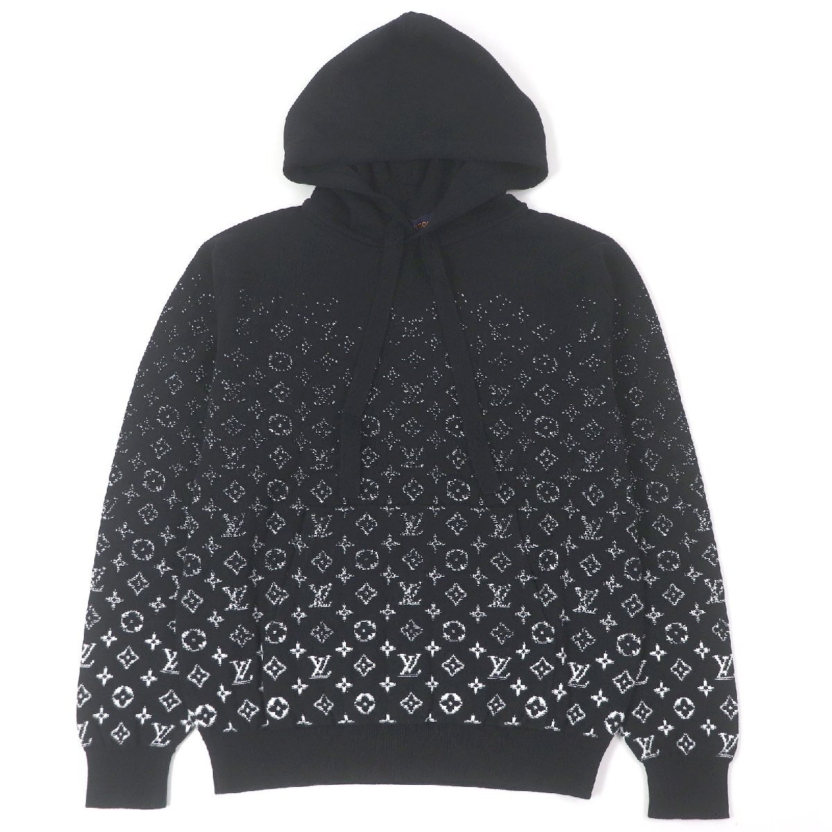 極美品□LOUIS VUITTON ルイヴィトン 22AW 1AA4Y5 モノグラムグラディエント ニットパーカー ノワールブロン S 正規品 定価243100円拍卖