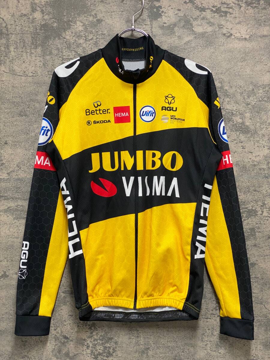 IZ658 アグ AGU 長袖 サイクルジャージ 黒 M 裏起毛 JUMBO VISMA拍卖