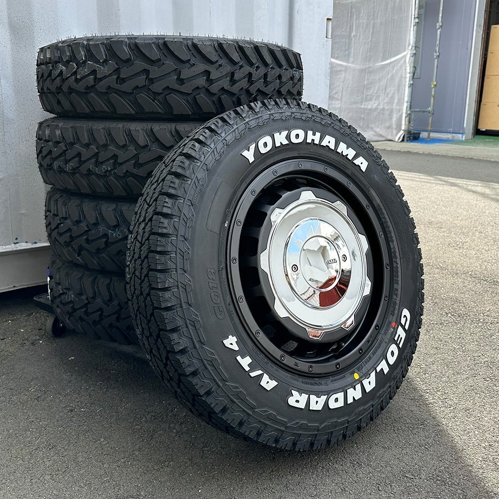ジムニー JB23 JB64 LEXXEL SwaGGer Old style ヨコハマ ジオランダーAT4 185/85R16 タイヤホイールセット 16インチ ホワイトレター拍卖