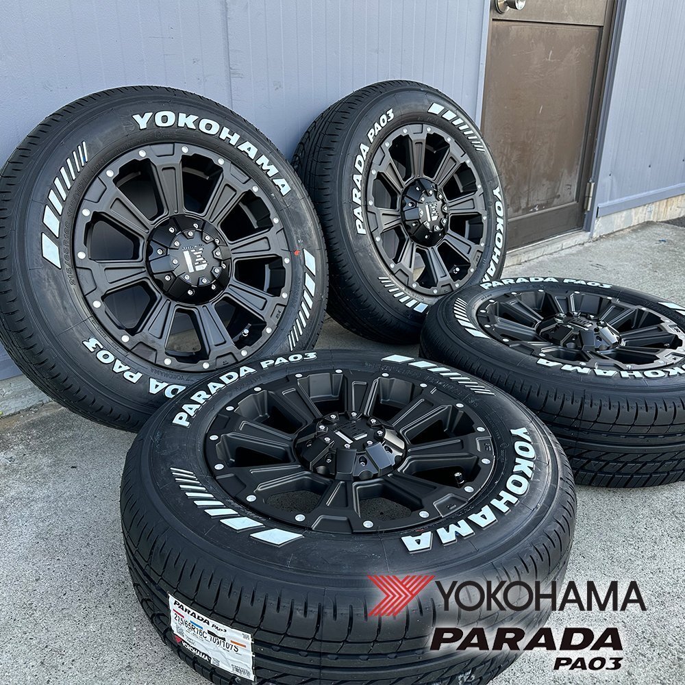 【200系ハイエース】LEXXEL DeathRock デスロック YOKOHAMA ヨコハマ PARADA パラダ 215/65R16 16インチ 新品タイヤホイールセット拍卖