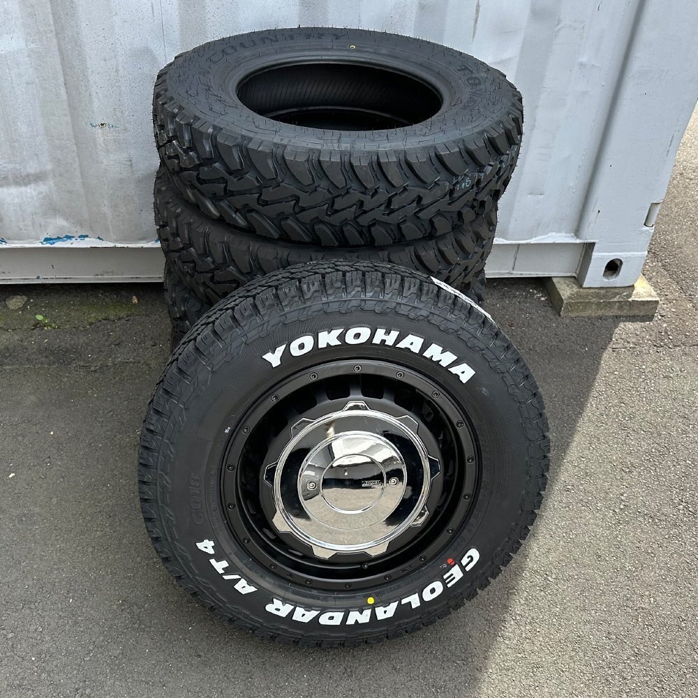 ジムニー JB23 JB64 LEXXEL SwaGGer Old style ヨコハマ ジオランダーAT4 185/85R16 タイヤホイールセット 16インチ ホワイトレター拍卖