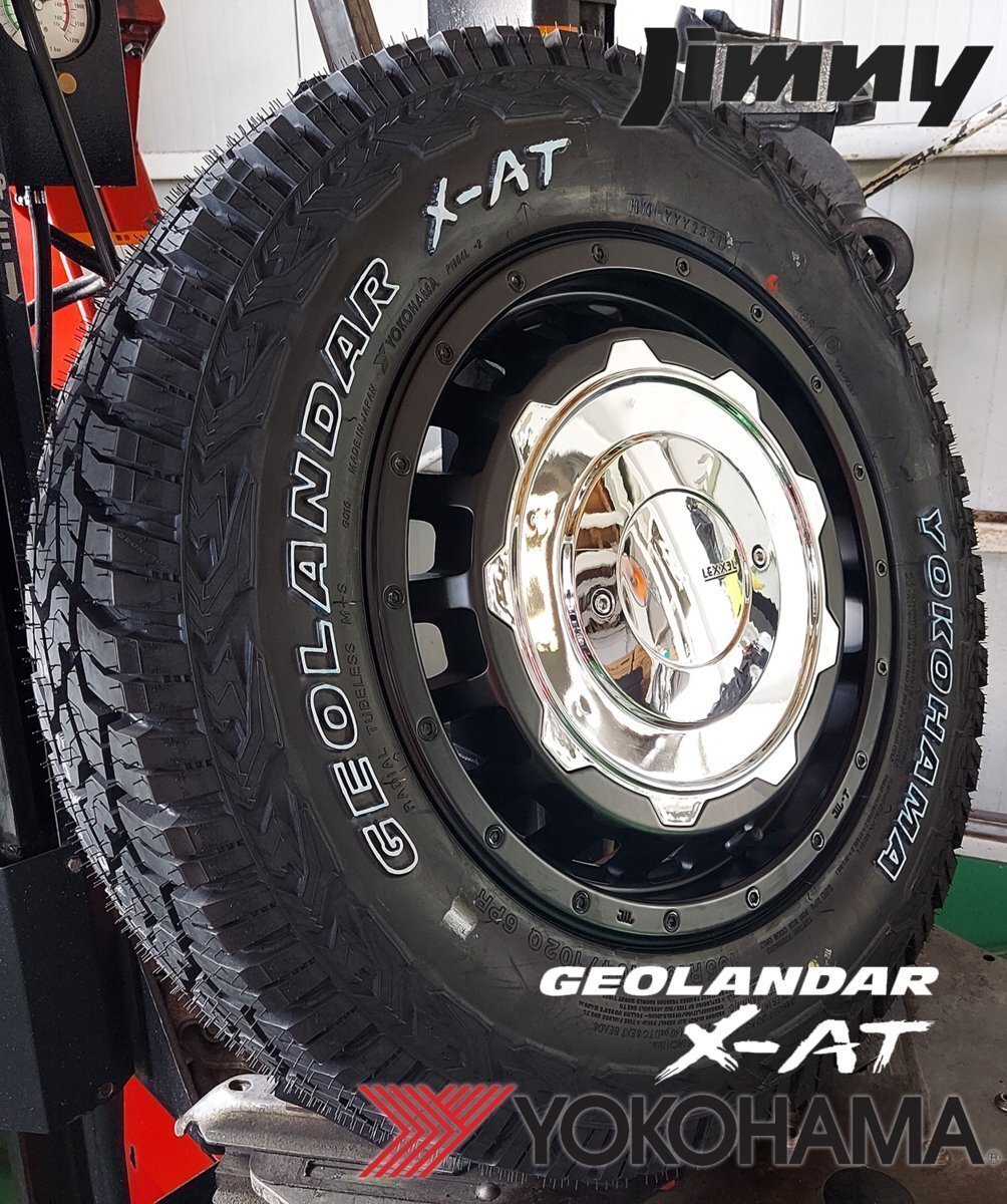 JB64 JB23 JB22 JA22 JA12 JA11 ジムニー ヨコハマ ジオランダー X-AT 195R16 タイヤホイール16インチ ホワイトレター SwaGGer Old style拍卖
