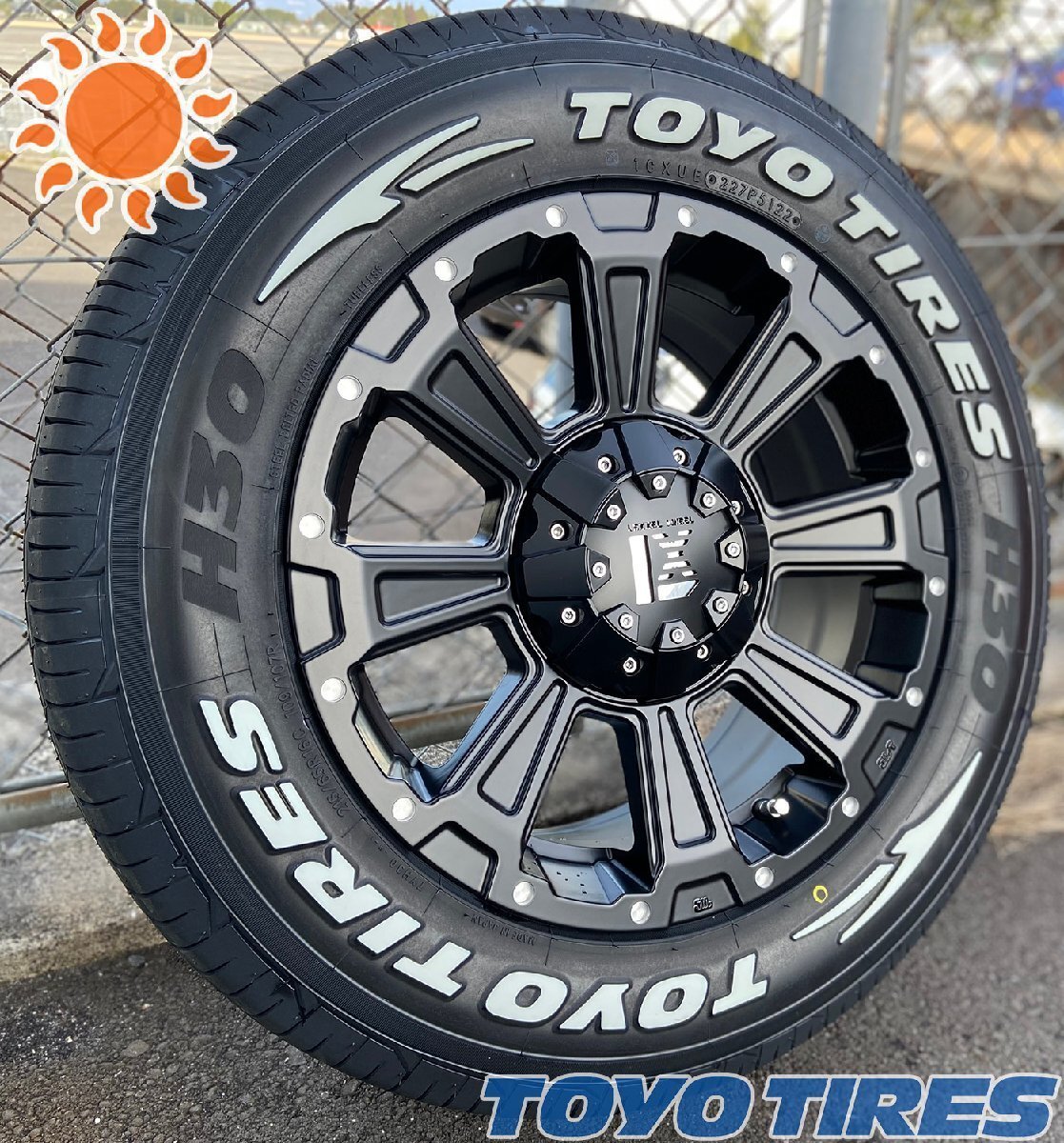 夏タイヤセット ハイエース(200系)16インチ 4本組 新品 タイヤホイール トーヨー H30 215/65R16 ホワイトレター DeathRock拍卖