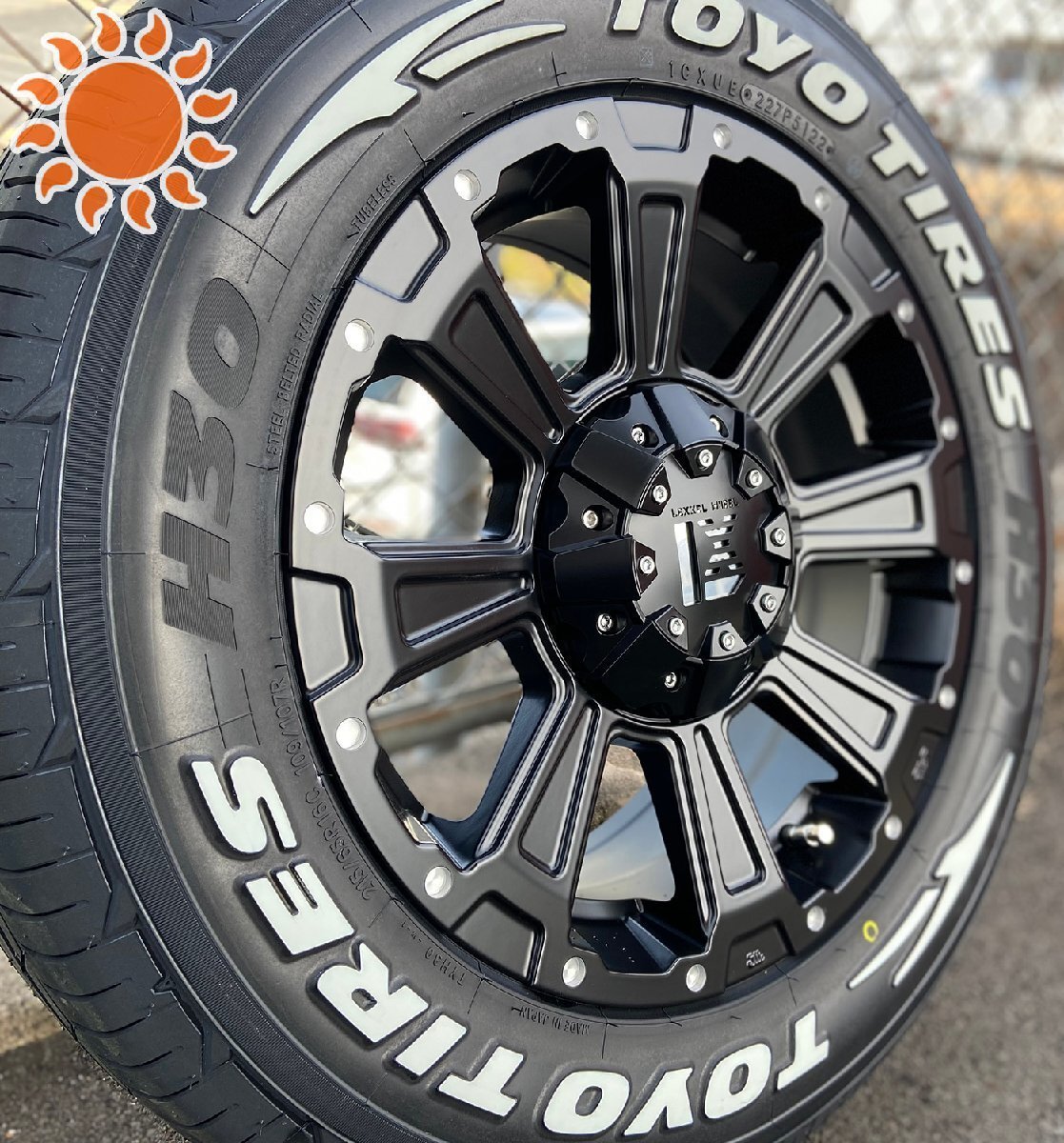 車検対応 200系ハイエース レジアスエース 16インチ 4本セット 1台分 タイヤホイールセット DeathRock TOYO H30 215/65R16 ホワイトレター拍卖