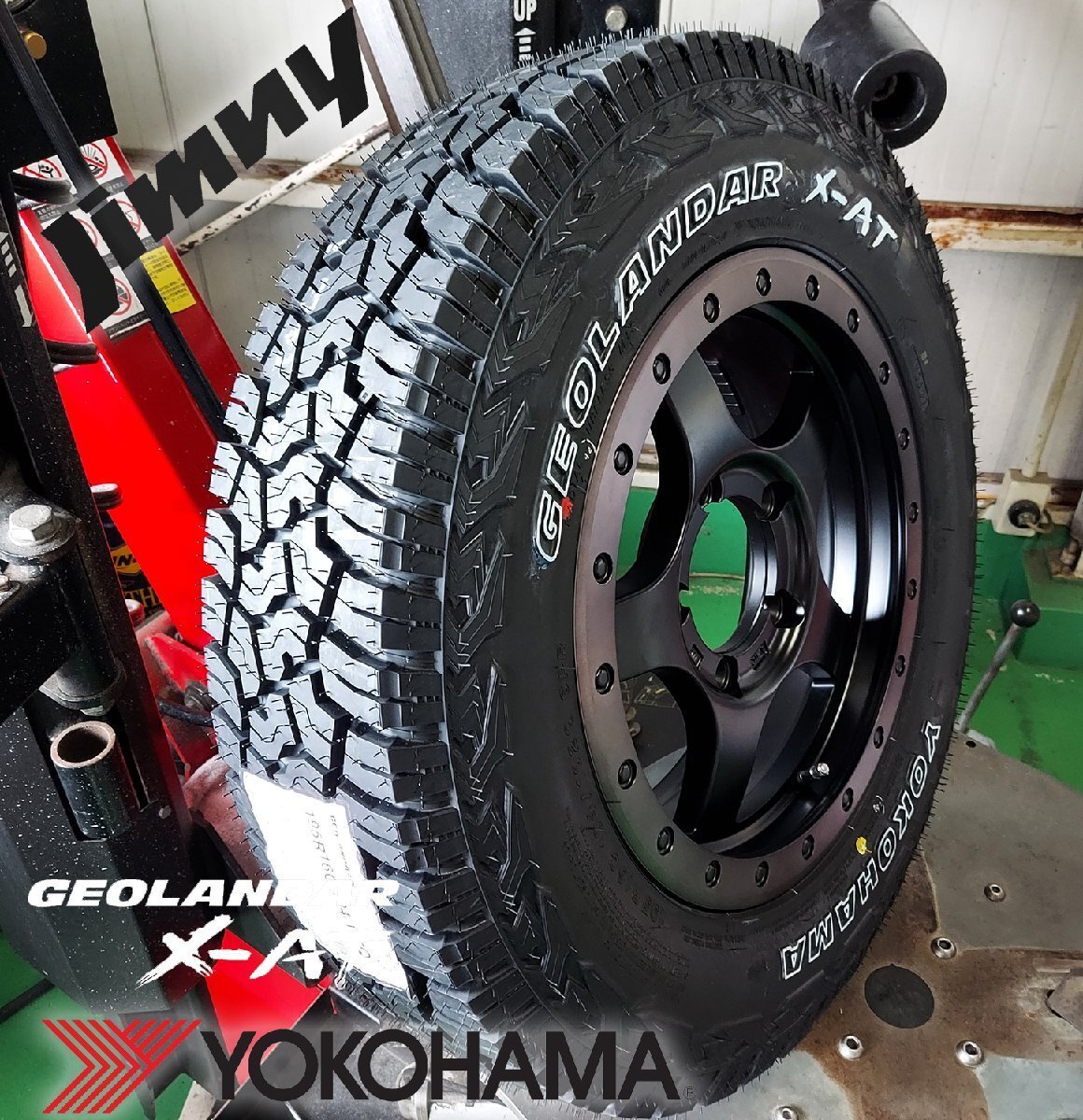JB64 JB23 ジムニー専用 YOKOHAMA ジオランダー X-AT 195R16 タイヤホイールセット 16インチ ホワイトレター拍卖