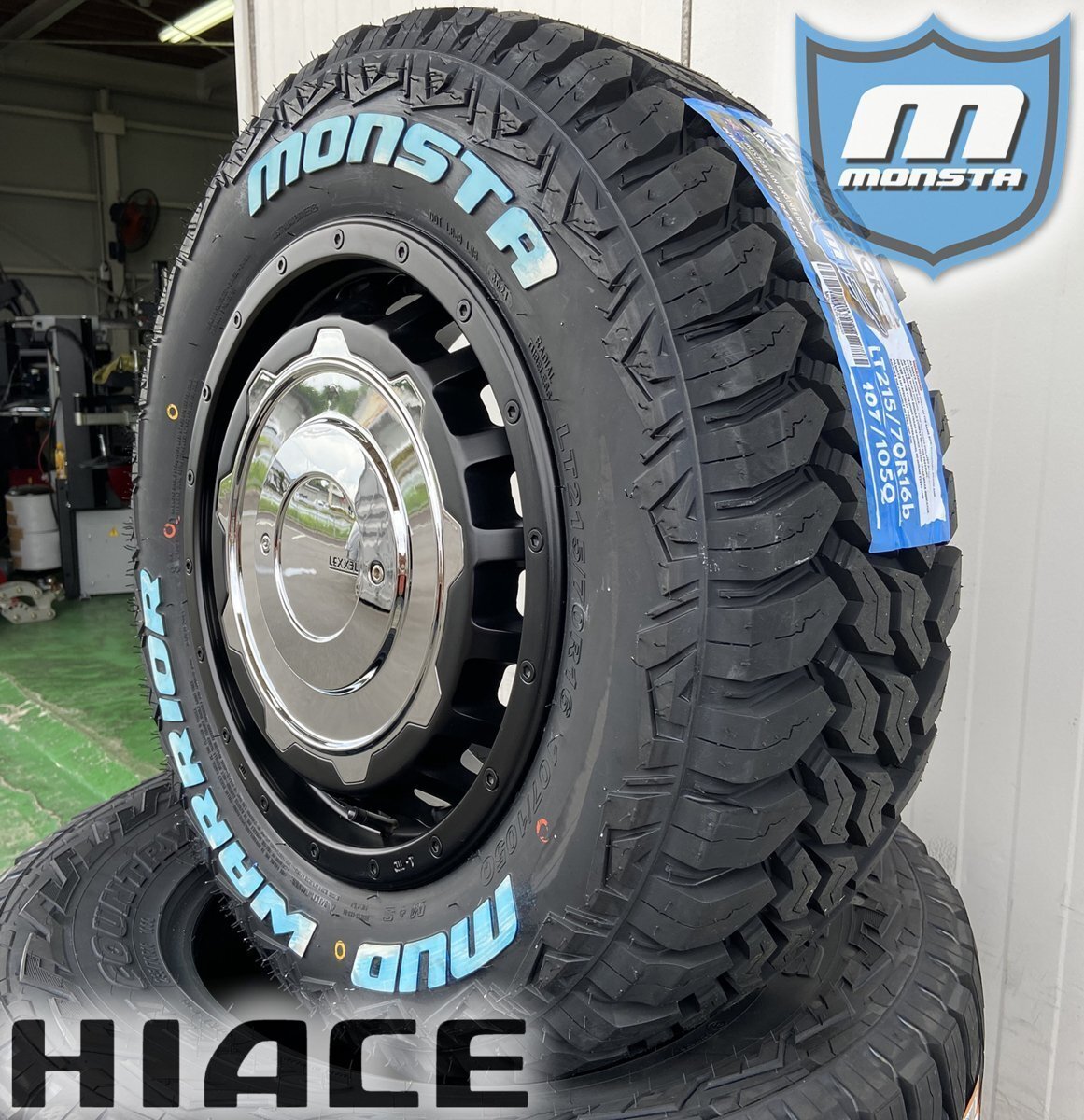 おすすめ HIACE 200系 ハイエース レジアスエース 新品タイヤホイール 16インチ SwaGGer Old style MONSTA マッド 215/70R16拍卖