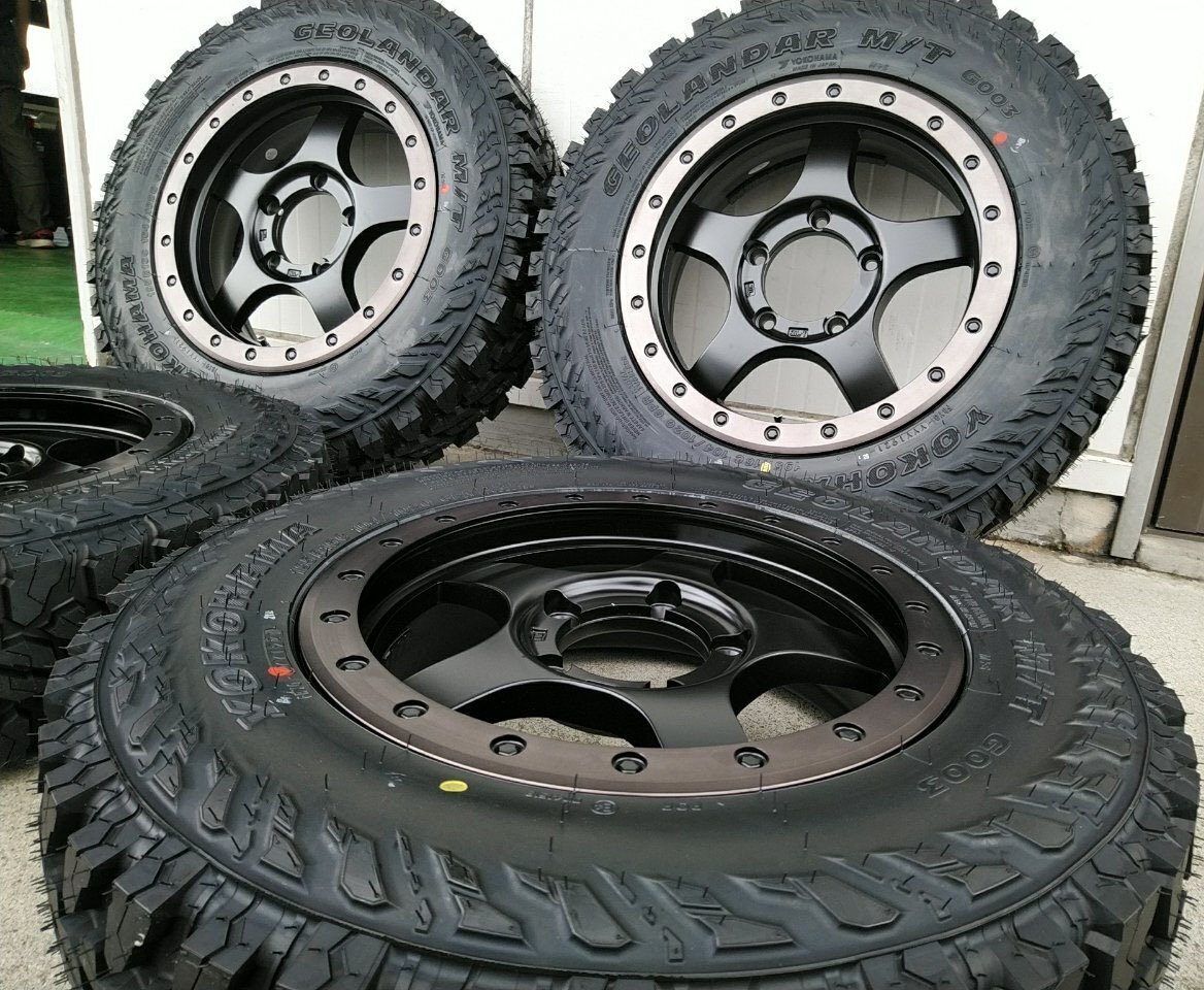 新品 ジムニー タイヤホイールセット 純正サイズ 175/80R16 ヨコハマ ジオランダー MT 16インチ BDX05 4本セット拍卖