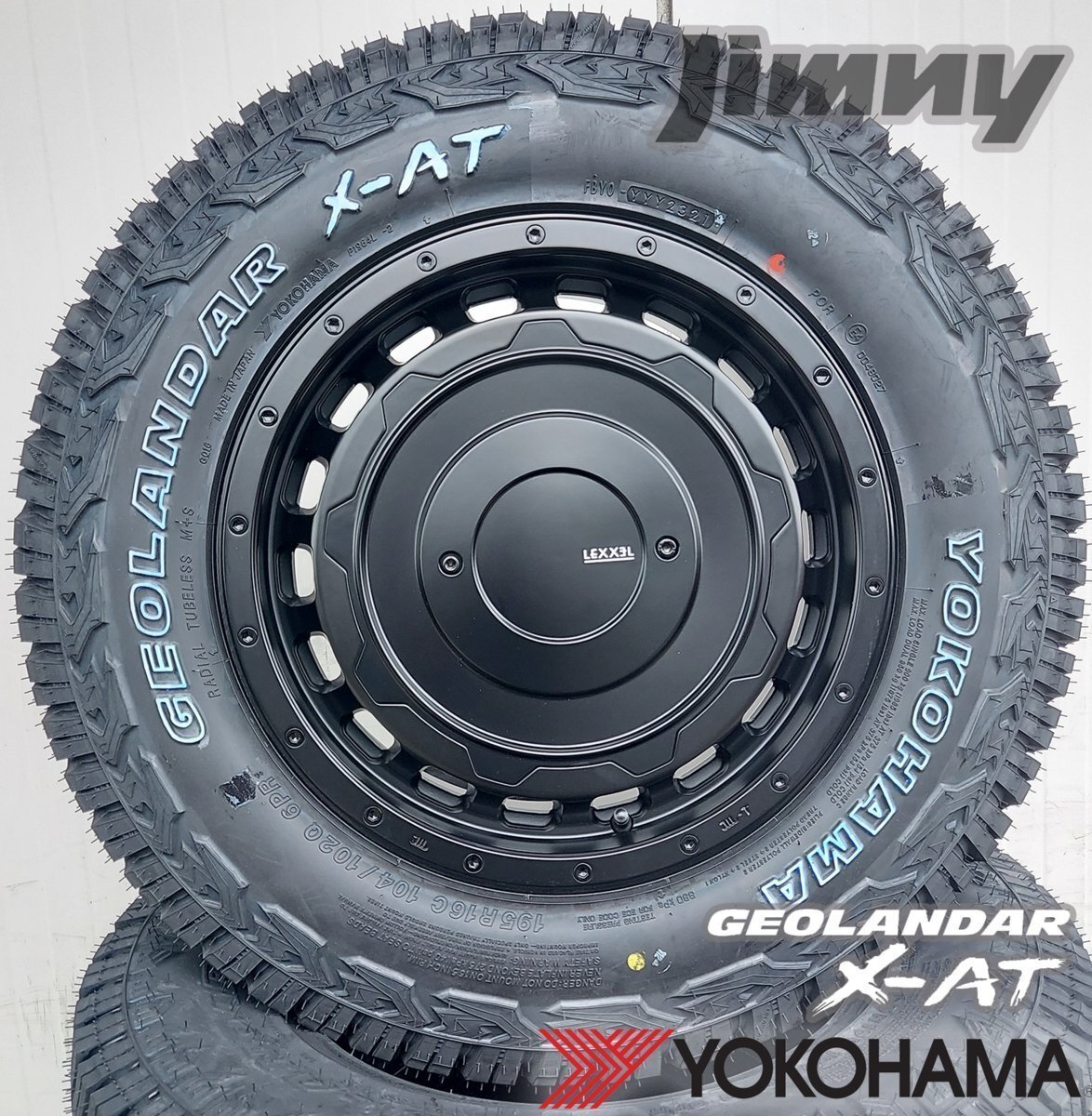 JB64 JB23 JB22 JA22 JA12 JA11 ジムニー ヨコハマ ジオランダー X-AT 195R16 タイヤホイール16インチ ホワイトレター SwaGGer Old style拍卖