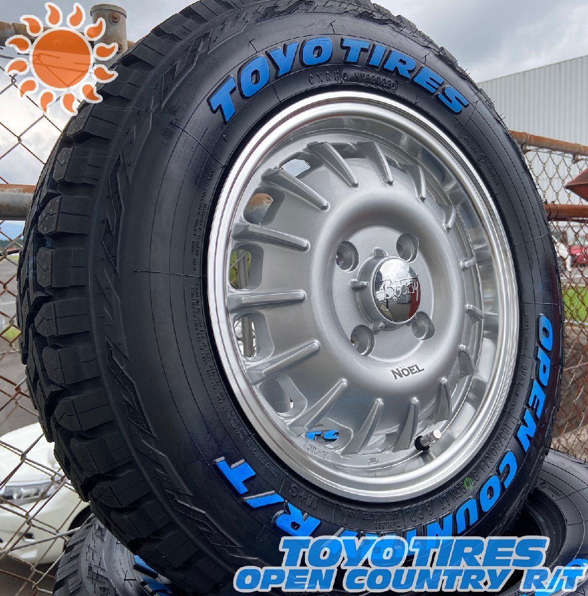 ハスラー ノーマル車高OK タイヤホイール 4本セット 15インチ Noel トーヨー オープンカントリーRT 165/60R15 ホワイトレター拍卖