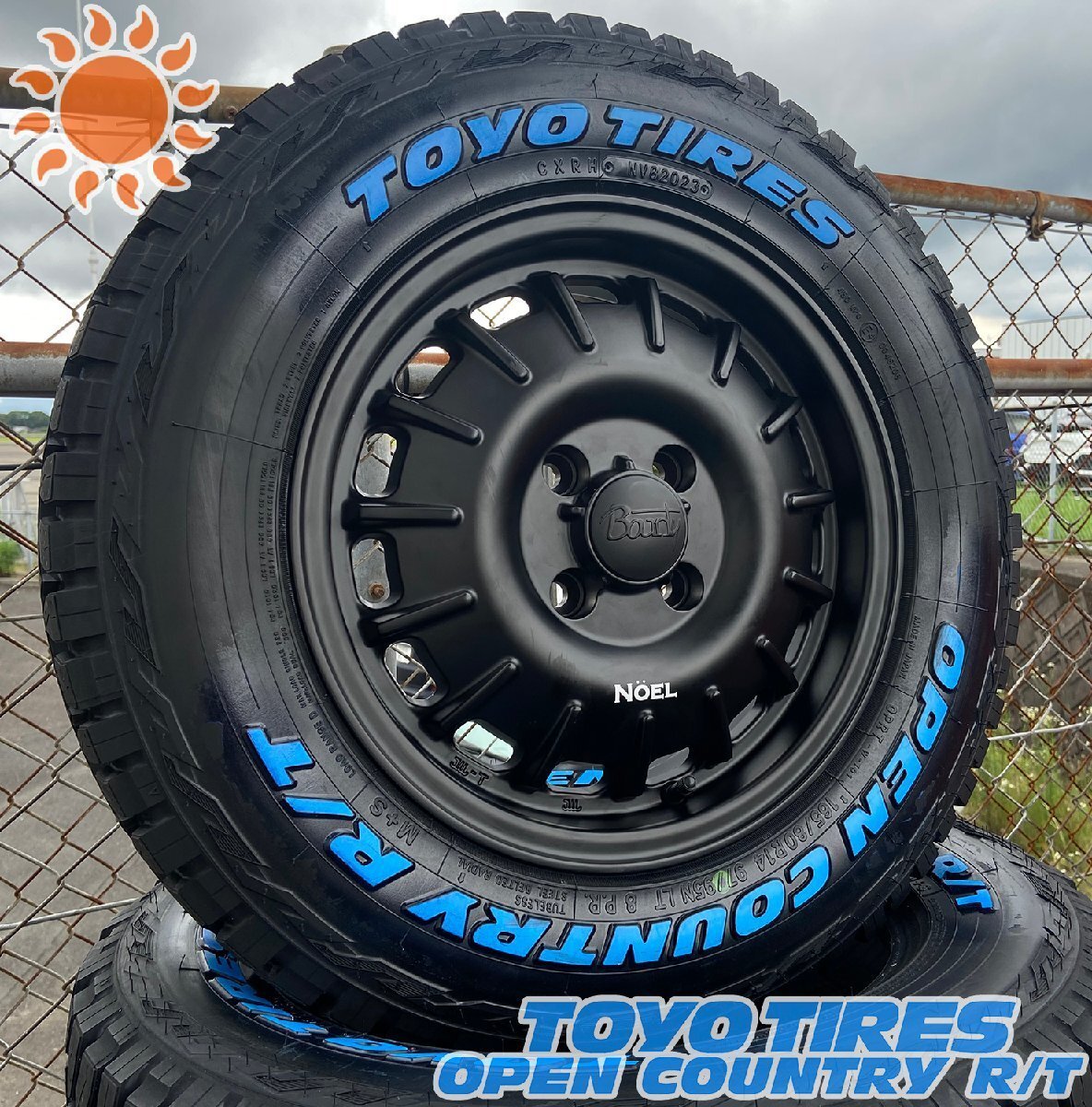 夏タイヤセット ハスラー 純正タイヤサイズ 車検OK タイヤホイール 4本セット 15インチ Noel トーヨー オープンカントリーRT 165/60R15拍卖