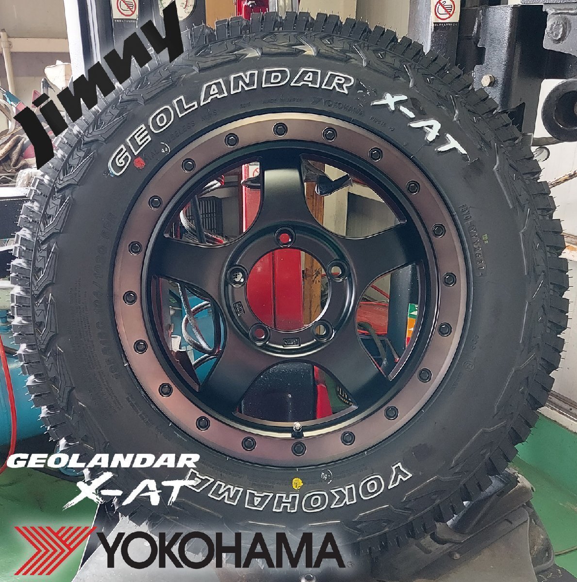 JB64 JB23 ジムニー専用 YOKOHAMA ジオランダー X-AT 195R16 タイヤホイールセット 16インチ ホワイトレター拍卖