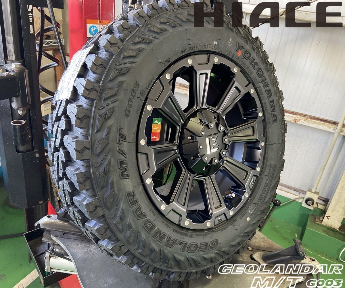 ハイエース レジアスエース LEXXEL DeathRock ヨコハマ ジオランダー MT G003 215/70R16 タイヤホイール16インチ 新品4本セット拍卖