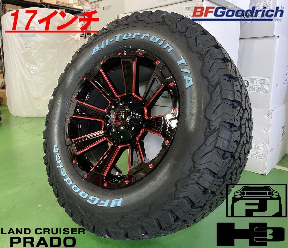 BF グッドリッチ オールテレーン KO2 265/65R17 265/70R17 285/70R17 プラド ハイラックスサーフ FJ タイヤホイール 17インチ DeathRock拍卖