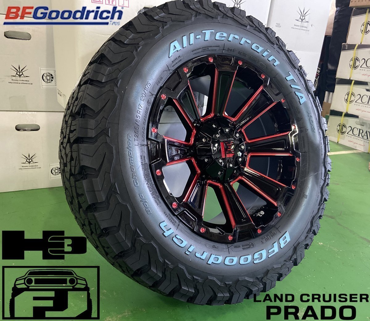 BF グッドリッチ オールテレーン KO2 265/65R17 265/70R17 285/70R17 プラド ハイラックスサーフ FJ タイヤホイール 17インチ DeathRock拍卖