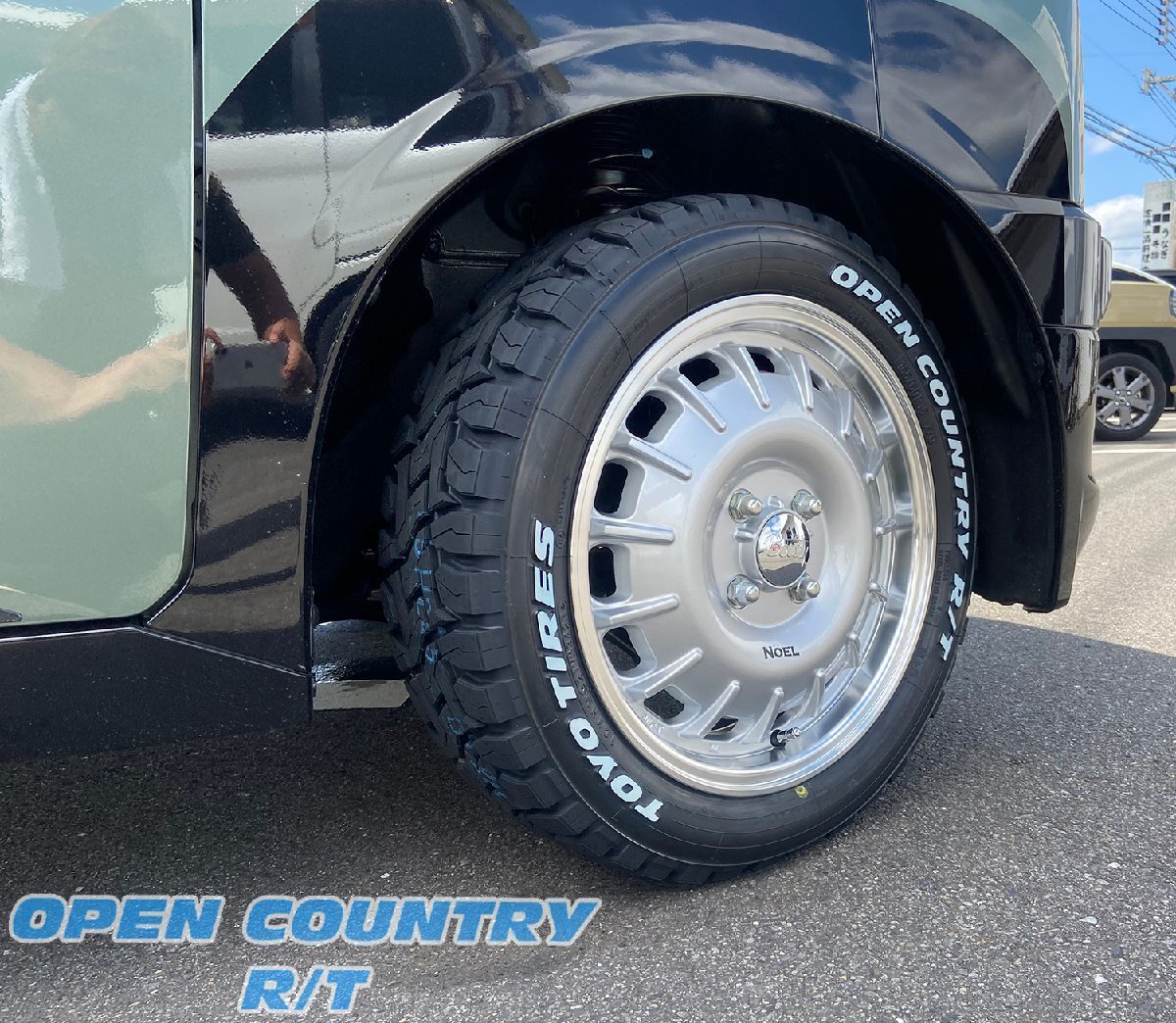 夏タイヤセット ハイゼットジャンボ デリカミニ タイヤホイールセット 4本セット 15インチ Noel トーヨー オープンカントリーRT 165/60R15拍卖