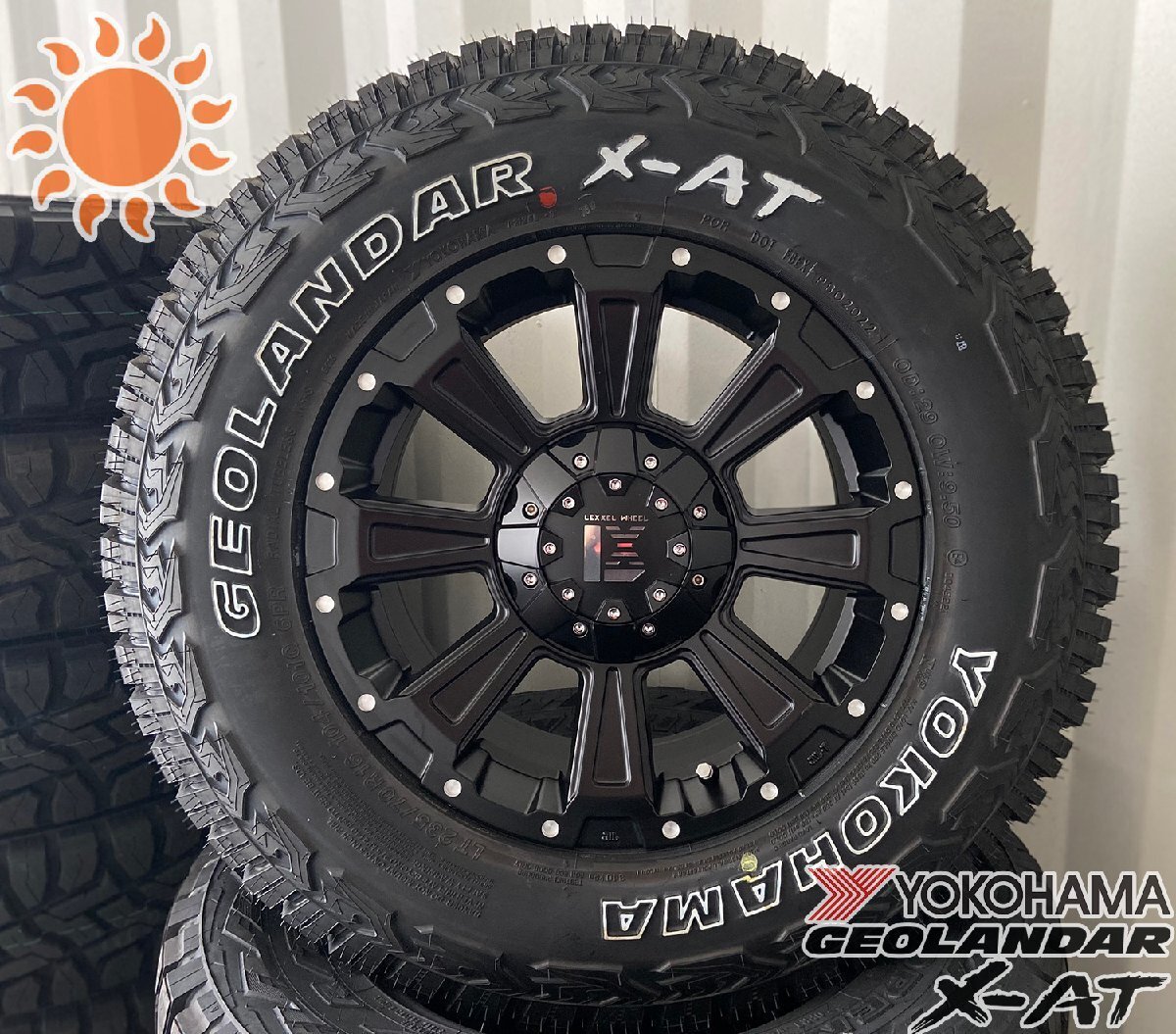 夏タイヤセット デリカD5 エクストレイル RAV4 タイヤホイールセット DeathRock YOKOHAMA GEOLANDAR X-AT 235/70R16 ホワイトレター拍卖