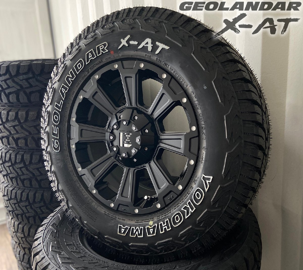 DeathRock ヨコハマ ジオランダーX-AT 235/70R16 タイヤホイールセット RAV4 デリカD5 エクストレイル アウトランダー CX5 ホワイトレター拍卖