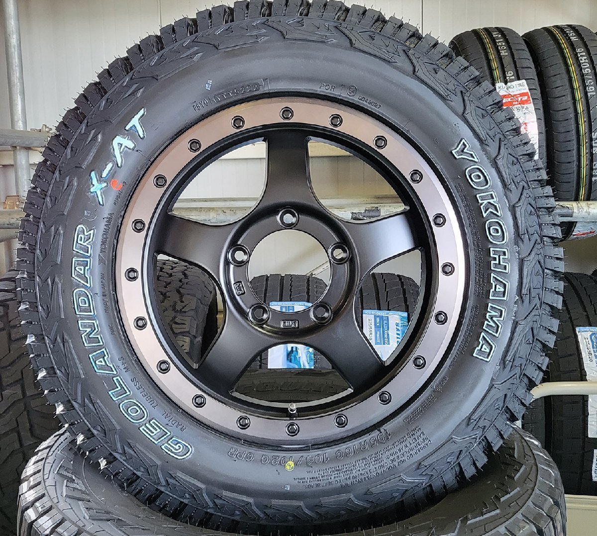 ジムニー JB64 JB23 JA12 JA11 ヨコハマ X-AT 195R16 タイヤホイール 16インチ BDX05 ホワイトレター拍卖