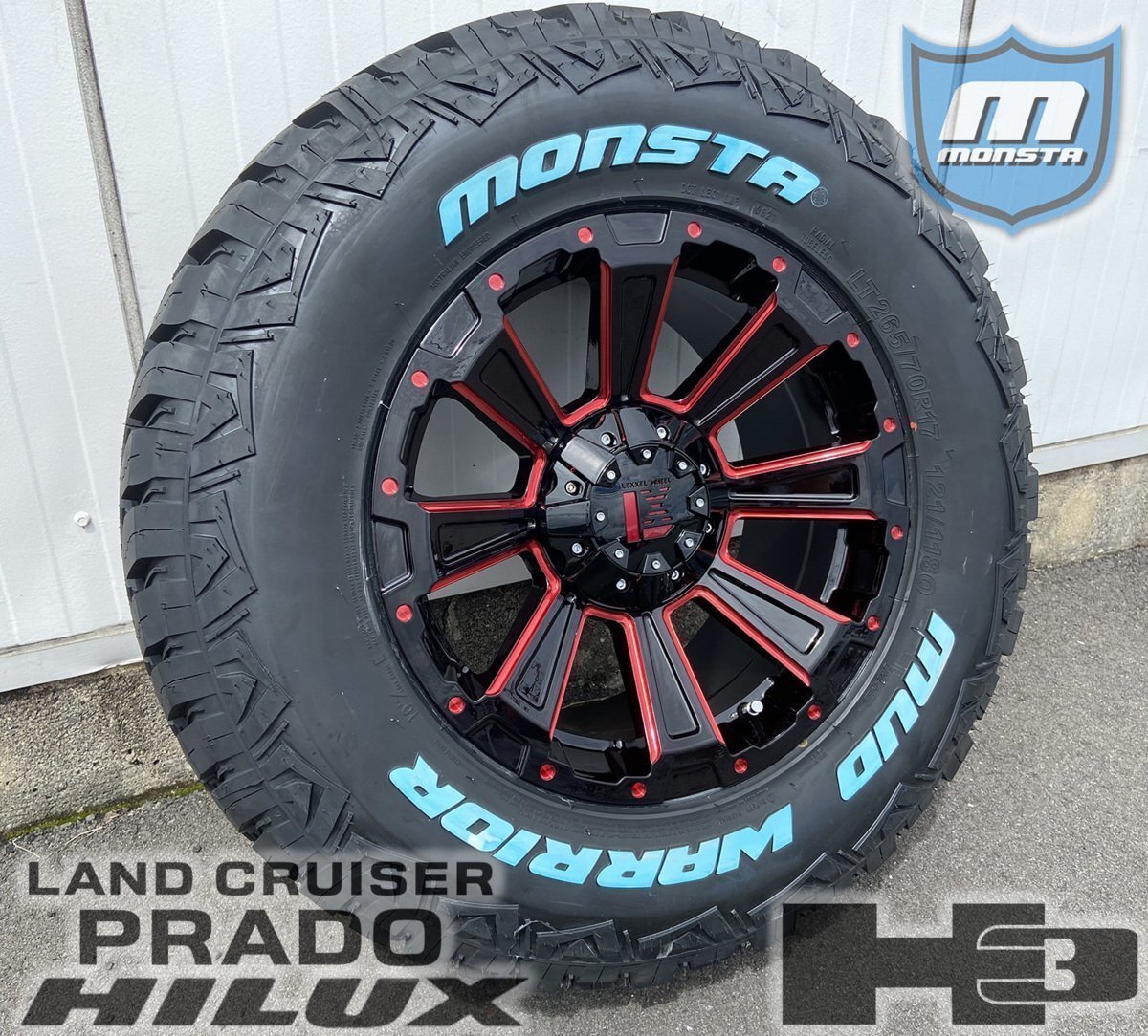 150 120 プラド サーフ ハイラックス H3 FJ MONSTA MUDWARRIOR 265/65R17 265/70R17 DeathRock 17インチ拍卖