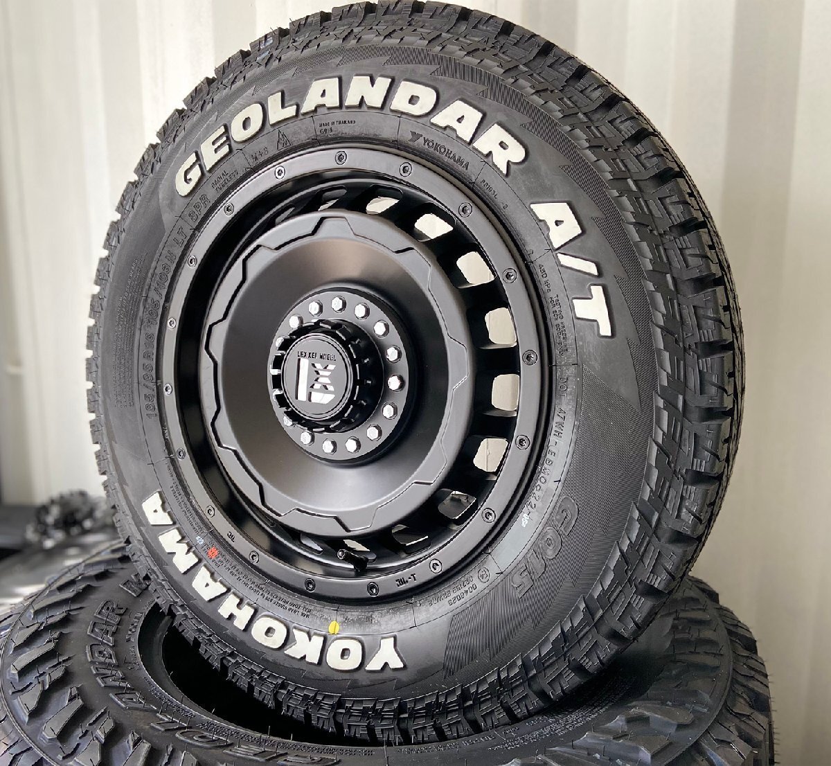 新品 最新作タイヤ SwaGGer ジムニー ヨコハマ ジオランダー G015 A/T 185/85R16 タイヤホイールセット 16インチ ホワイトレター拍卖