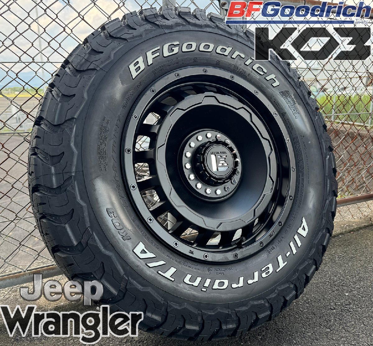 ラングラー JK JL タイヤホイールセット 17インチ 4本セット BF グッドリッチ KO3 285/70R17 265/70R17 ホワイトレター LEXXEL SwaGGer拍卖