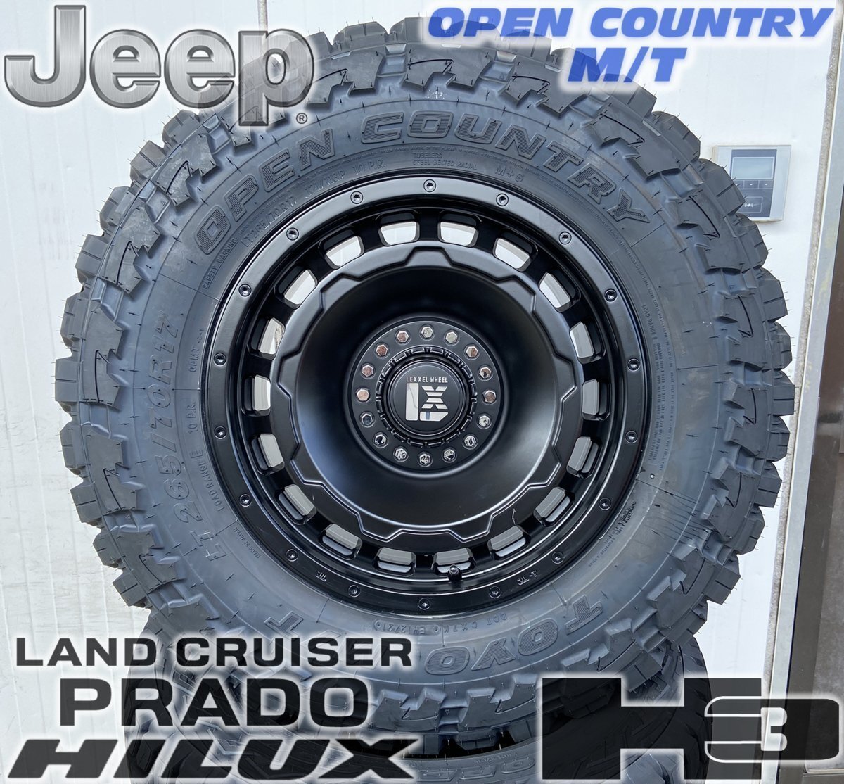JL JK ラングラー LEXXEL SwaGGer スワッガー トーヨー オープンカントリー MT 265/70R17 265/65R17 タイヤホイール17インチ拍卖