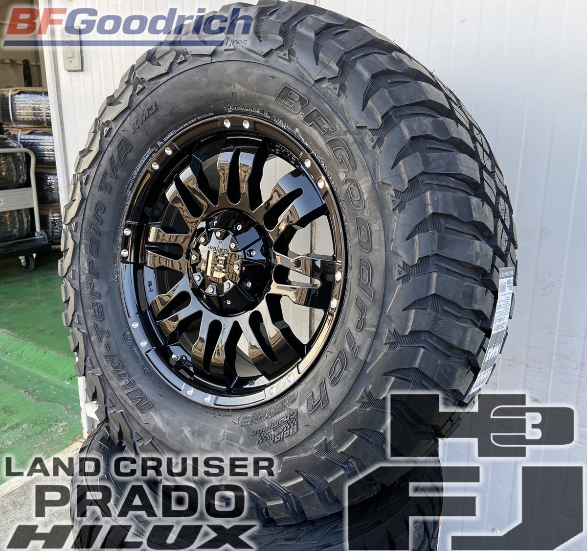 120 150 プラド FJ サバーバン タホ H3 ハイラックス サーフ タイヤホイール 17インチ Balano BF グッドリッチ KM3 285/70R17 265/70R17拍卖