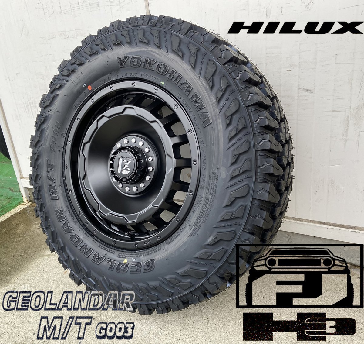 プラド ハイラックス サーフ FJ H3 LEXXEL SwaGGer ヨコハマ ジオランダー MT G003 265/70R17 285/70R17 タイヤホイール17インチ拍卖