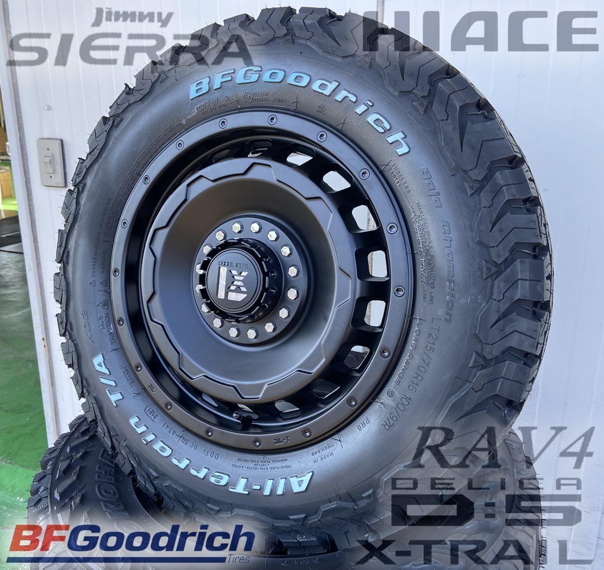当店イチオシ!! 200系 ハイエース HIACE タイヤホイール 16インチ SwaGGer BFGoodrich オールテレーン KO2 215/70R16拍卖
