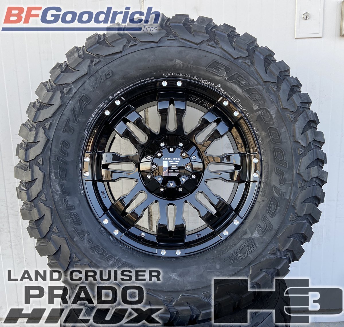 120 150 プラド FJ サバーバン タホ H3 ハイラックス サーフ タイヤホイール 17インチ Balano BF グッドリッチ KM3 285/70R17 265/70R17拍卖